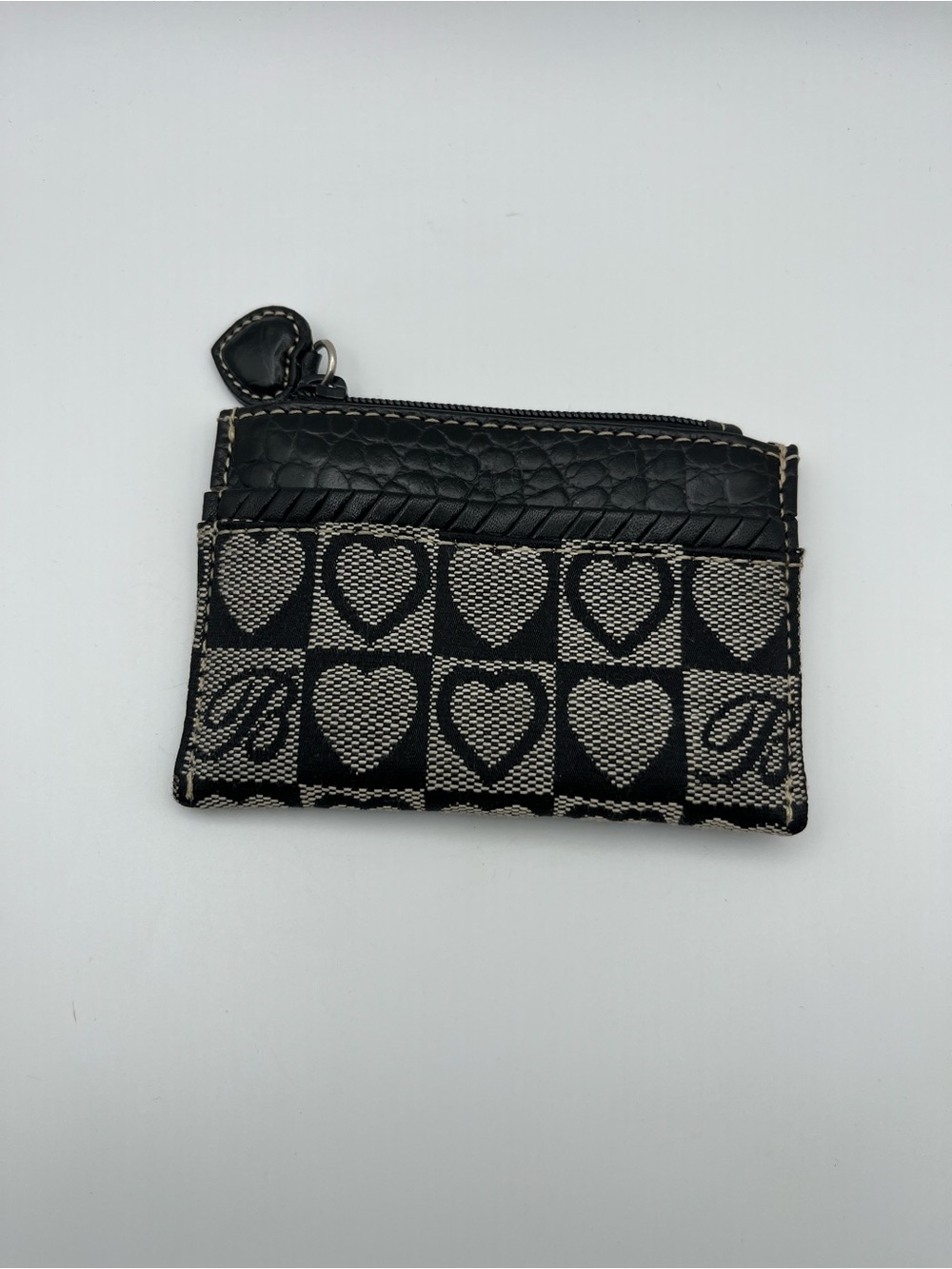 Vintage Brighton Black and Cream Heart Pattern Card Wallet